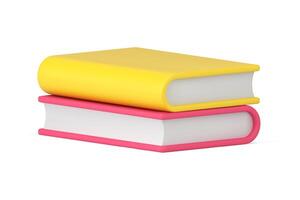 Two school book folded for homework education literature and recreational reading 3d icon vector