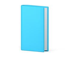 Blue paper book literature vertical standing for education reading realistic 3d icon vector