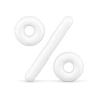 blanco elegante por ciento lustroso globo rebaja descuento estacional compras realista 3d icono vector