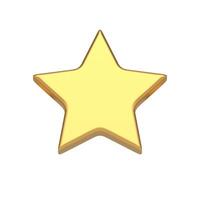 Golden star best metallic winner achievement badge isometric 3d icon realistic illustration vector