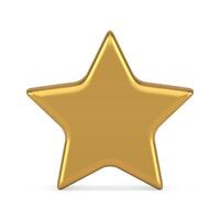 Premium metallic golden award star glossy best achievement element realistic 3d icon vector