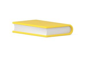 educativo amarillo papel libro con cubrir acostado biblioteca académico literatura realista 3d icono vector
