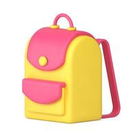 elegante mochila colegio viaje deporte Moda accesorio para confortable cosas que lleva 3d icono vector