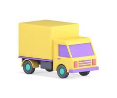 postal entrega amarillo camión mensajero Servicio pesado bienes carga transporte 3d icono vector