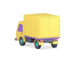 Cargo truck courier express delivery service goods products transportation container 3d icon vector