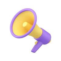 Megaphone bullhorn modern electronic loudspeaker realistic 3d icon loud sound speaker vector