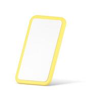 Yellow modern mobile phone internet advertising empty screen template realistic 3d icon vector