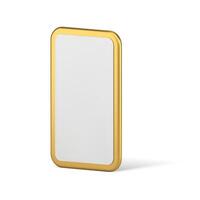 Smartphone golden isometric design empty screen user interface cyber application 3d icon vector
