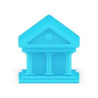 Antique Roman Greek building facade pedestal government legacy political architecture 3d icon vector