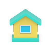 Countryside house window and triangle roof front view village residential apartment 3d icon vector