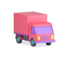 carga camión camión con taxi y que lleva envase mensajero transporte Servicio 3d icono vector