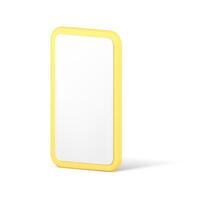 Smartphone empty screen yellow design isometric cellphone user interface template 3d icon vector
