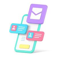 Text message communication contact chatting dialogue cyberspace realistic 3d icon isometric vector
