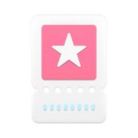 Cinema ticket vertical coupon star 3d icon advertising discount deal entertainment access vector