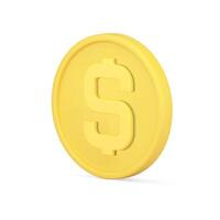 amarillo americano moneda efectivo dinero dólar realista 3d icono Estados Unidos financiero bancario moneda vector