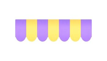 a rayas ventana pabellón Tienda de colores toldo púrpura amarillo diseño realista 3d icono vector