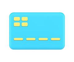 Banking transaction blue credit card online shopping payment business e money 3d icon vector
