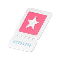 compras especial oferta cupón rebaja descuento boleto rosado blanco estrella diseño realista 3d icono vector