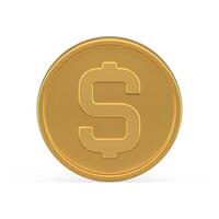 Golden coin dollar treasure wealth financial abundance rich cash money realistic 3d icon vector