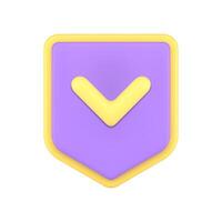 Safety shield cyberspace virus protection success verification password interface network 3d icon vector