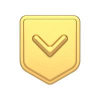 protector dorado proteger verificación marca de verificación prima la seguridad acceso realista 3d icono vector