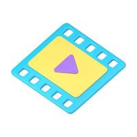 Media content broadcasting application button user interface play entertainment 3d icon vector