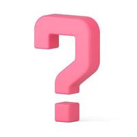 FAQ question mark pink isometric quick tips attention information solving problem 3d icon vector