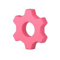 Pink cog isometric badge machinery mechanism setting development web application 3d icon vector