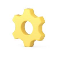 Yellow cogwheel software development workflow setting rotation mechanism gear 3d icon vector