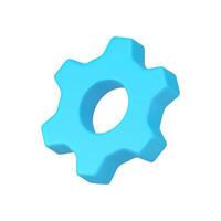 Blue gear mechanism rotation cogwheel repair software optimization isometric 3d icon vector