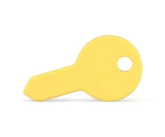 Glossy key open door application web access privacy control personal data protection 3d icon vector