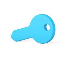 Electronic account key open user interface application personal data safety control 3d icon vector