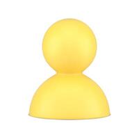 Community user chat avatar personal account yellow 3d icon human head member 3d icon vector