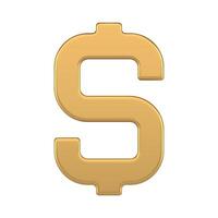 dorado dólar Insignia riqueza bancario prima símbolo lucro ahorros inversión 3d icono vector