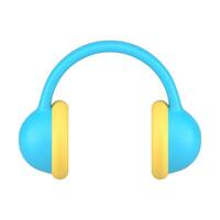 auriculares azul electrónico acústico sonido estéreo música radio radiodifusión dispositivo 3d icono vector