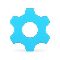 Blue cogwheel gearwheel mechanical gear industrial brainstorming factory machinery 3d icon vector