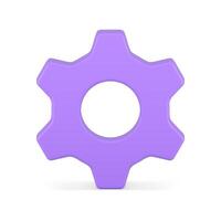 Purple cogwheel mechanical industrial cog mechanism industrial engineering progress 3d icon vector