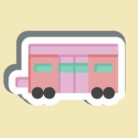 Sticker Train Coach. related to Train Station symbol. simple design illustration vector