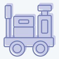 Icon Luggage Trolley. related to Train Station symbol. two tone style. simple design illustration vector