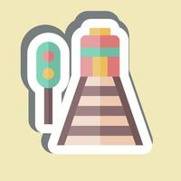 Sticker Railway. related to Train Station symbol. simple design illustration vector