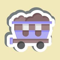 Sticker Coal Wagon. related to Train Station symbol. simple design illustration vector