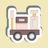 Sticker Luggage Trolley. related to Train Station symbol. simple design illustration vector