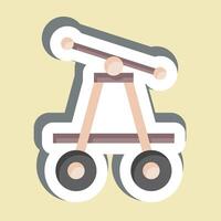 Sticker Pump Trolley. related to Train Station symbol. simple design illustration vector