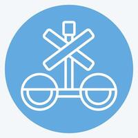 icono tren detener signo. relacionado a tren estación símbolo. azul ojos estilo. sencillo diseño ilustración vector