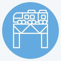 Icon Bridge Over The River Train. related to Train Station symbol. blue eyes style. simple design illustration vector