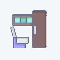 Icon Toilet On Train. related to Train Station symbol. doodle style. simple design illustration vector