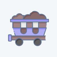 Icon Coal Wagon. related to Train Station symbol. doodle style. simple design illustration vector