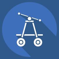 Icon Pump Trolley. related to Train Station symbol. long shadow style. simple design illustration vector