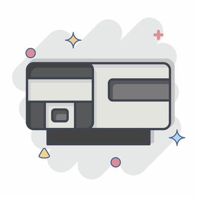 Icon Train. related to Train Station symbol. comic style. simple design illustration
