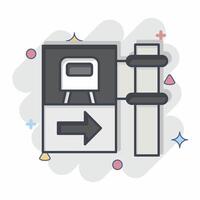Icon Train Station. related to Train Station symbol. comic style. simple design illustration vector